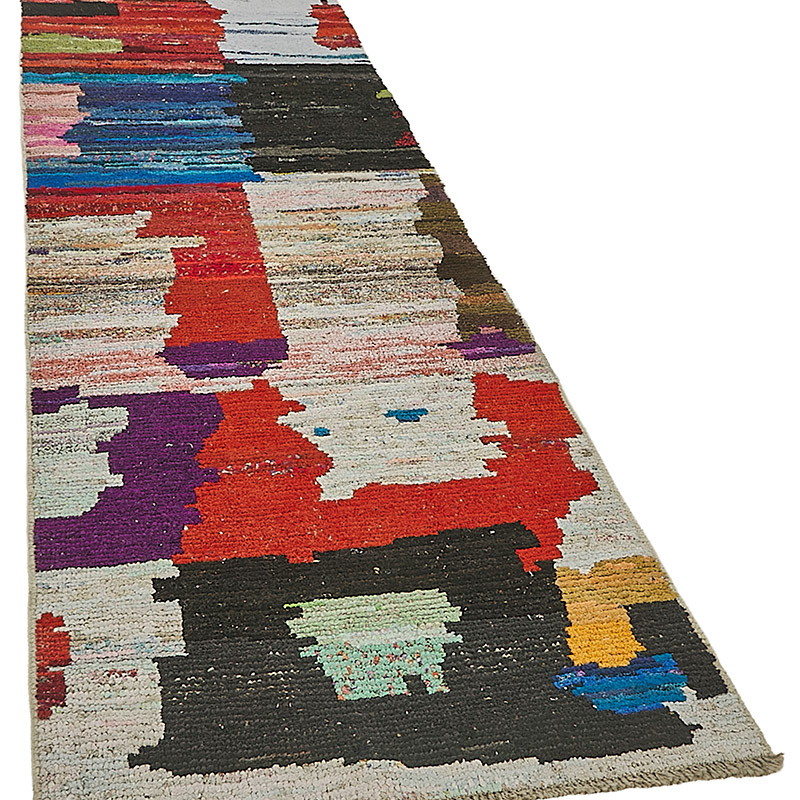 New Contemporary Hand-Knotted Runner - 2' 11" x 10' 5" (35" x 125") - K0093969