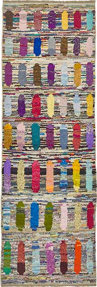 New Contemporary Hand-Knotted Runner - 3' 1" x 9'  (37" x 108")