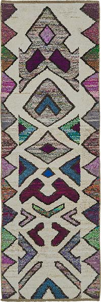 New Contemporary Hand-Knotted Runner - 3'  x 9' 7" (36" x 115")