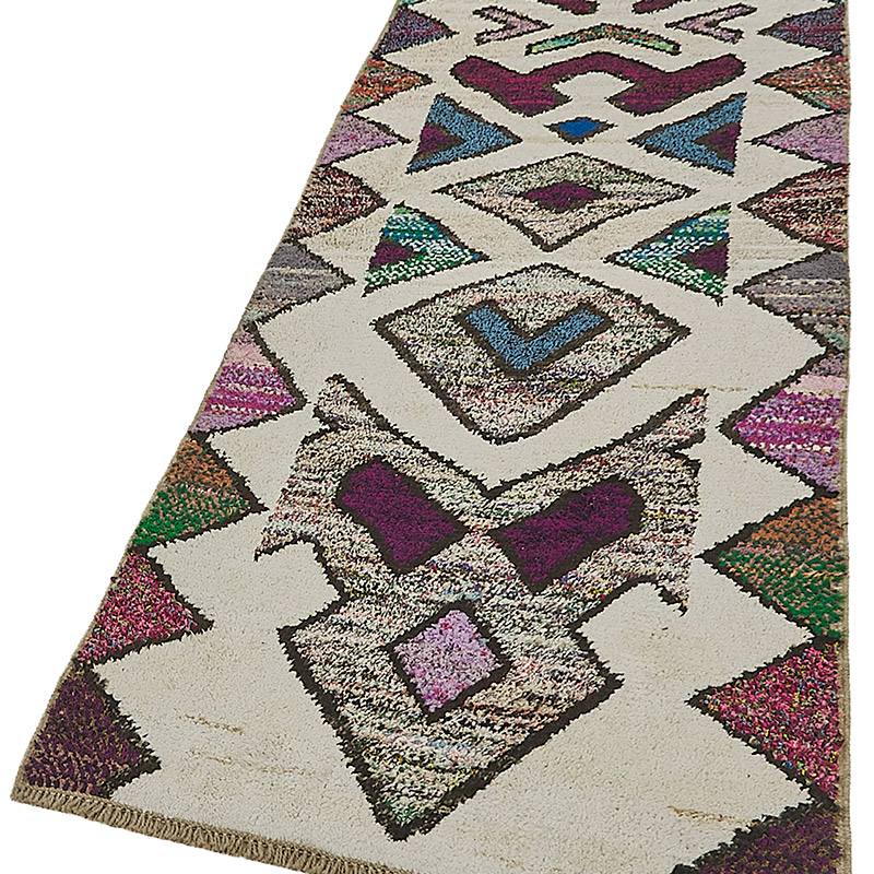 New Contemporary Hand-Knotted Runner - 3'  x 9' 7" (36" x 115") - K0093977