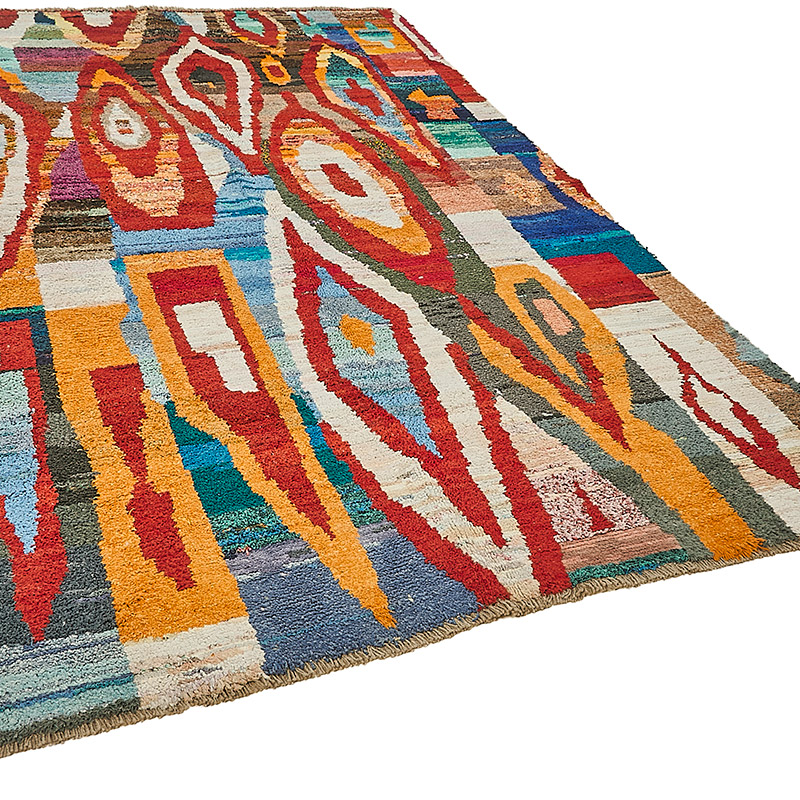 New Contemporary Hand-Knotted Rug - 6' 5" x 9' 9" (77" x 117") - K0093978