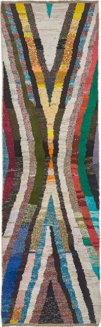 New Contemporary Hand-Knotted Runner - 3' 1" x 10'  (37" x 120")