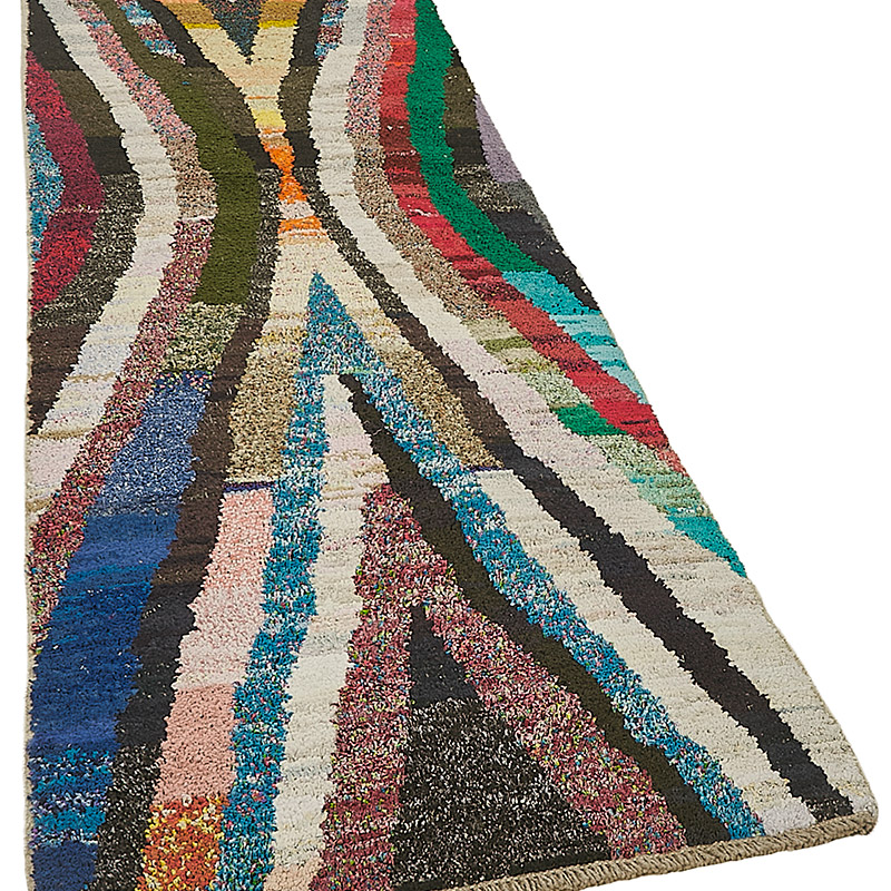 New Contemporary Hand-Knotted Runner - 3' 1" x 10'  (37" x 120") - K0093981