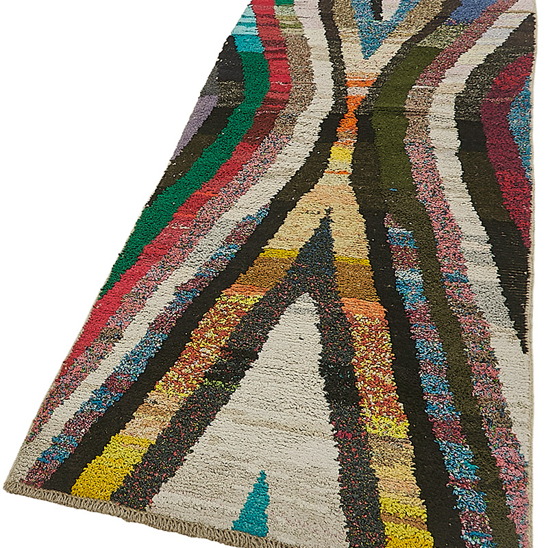 New Contemporary Hand-Knotted Runner - 3' 1" x 10'  (37" x 120") - K0093981