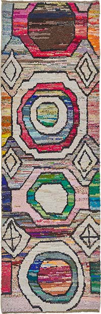 New Contemporary Hand-Knotted Runner - 3' 2" x 9' 11" (38" x 119")