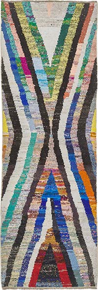 New Contemporary Hand-Knotted Runner - 3' 3" x 9' 6" (39" x 114")