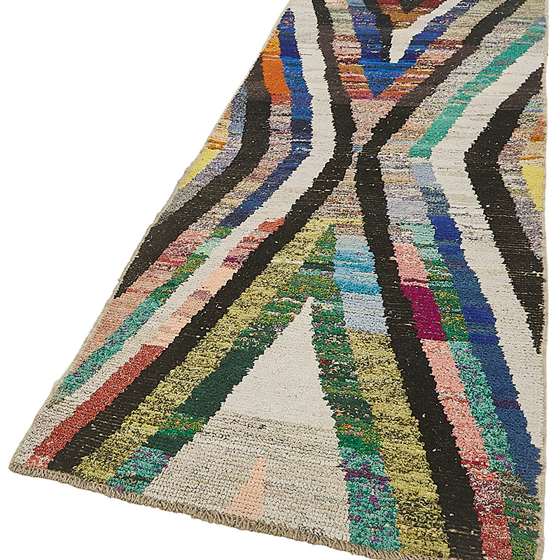New Contemporary Hand-Knotted Runner - 3' 3" x 9' 6" (39" x 114") - K0093989