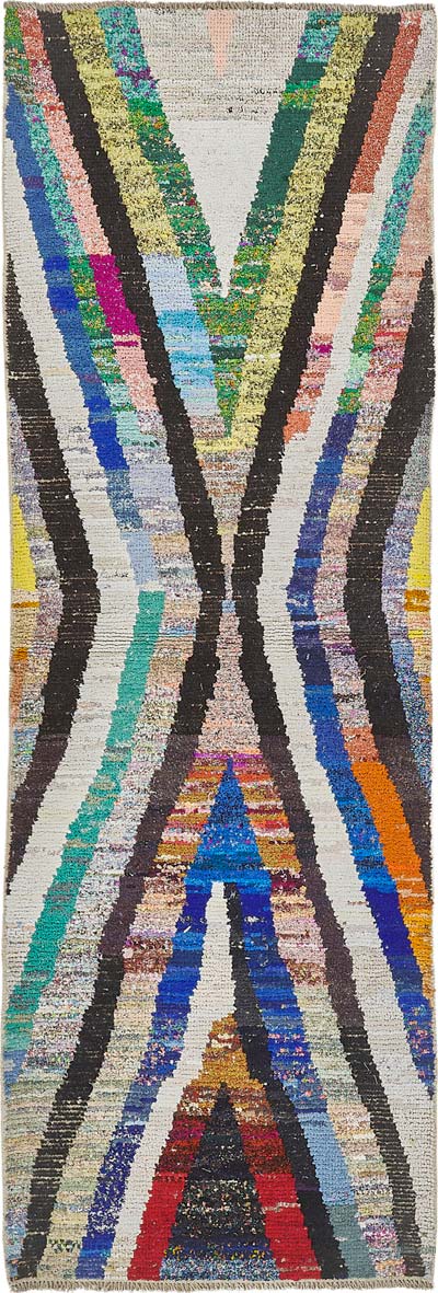 Pasillo Contemporáneo Nuevo Anudado a Mano - 98 cm x 290 cm
