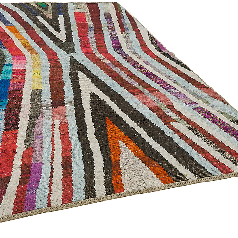 New Contemporary Hand-Knotted Rug - 6' 7" x 9' 9" (79" x 117") - K0094001