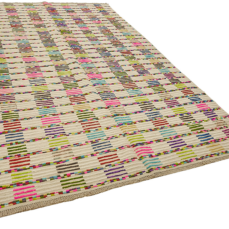 New Contemporary Hand-Knotted Rug - 7' 1" x 11' 5" (85" x 137") - K0094018