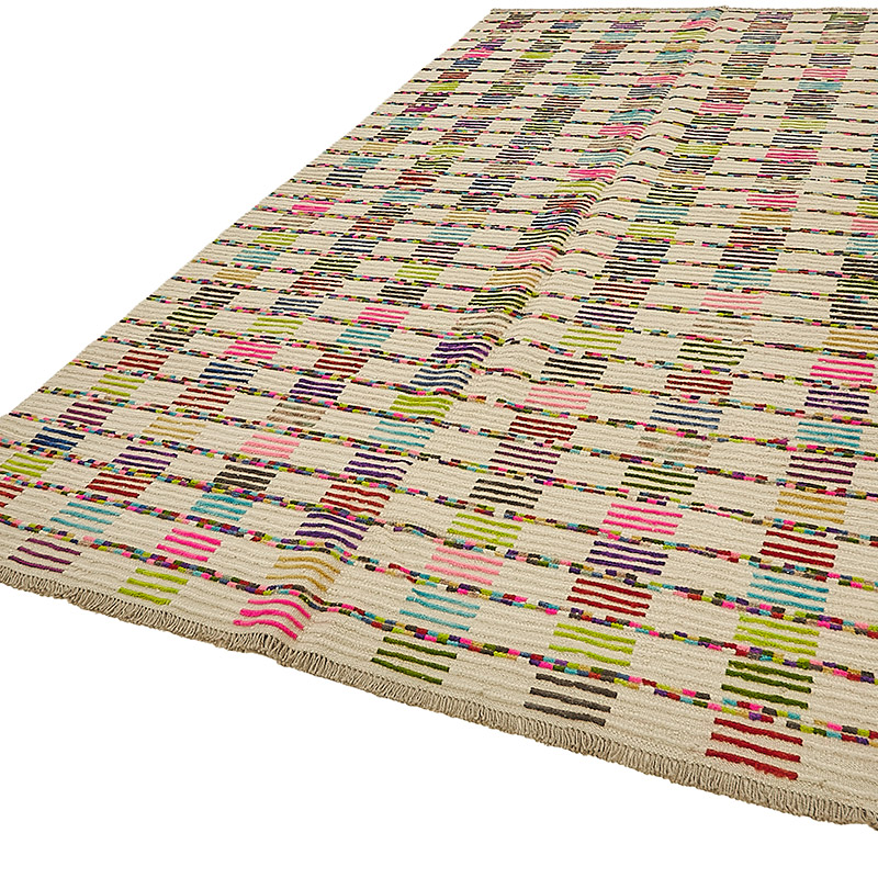New Contemporary Hand-Knotted Rug - 7' 1" x 11' 5" (85" x 137") - K0094018