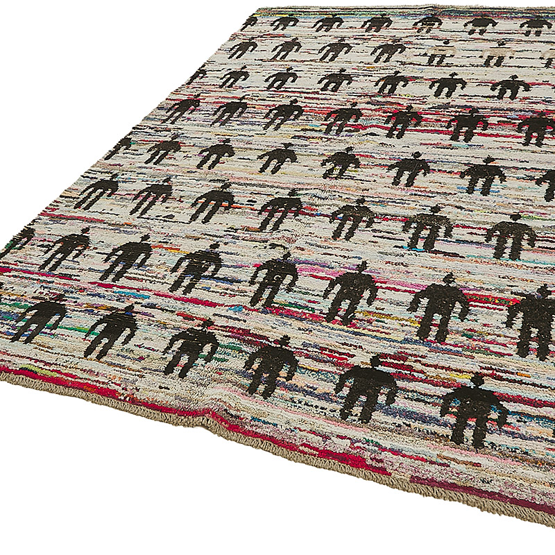 New Contemporary Hand-Knotted Rug - 6' 11" x 10' 1" (83" x 121") - K0094030