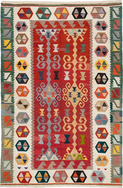 New Turkish Handwoven Kilim Rug - 6' 8" x 10'  (80" x 120")