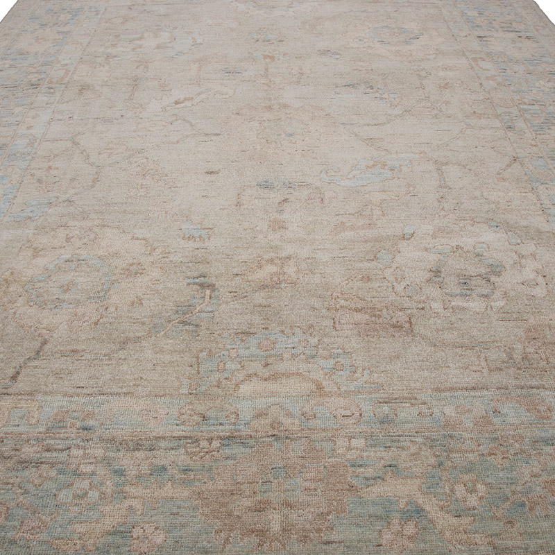 Alfombra Nueva Anudada a Mano de Inspiración Oushak - K0094566