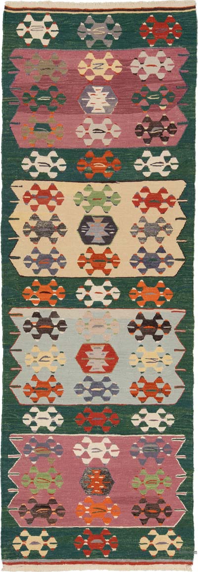 New Turkish Handwoven Kilim Runner - 3' 3" x 9' 8" (39" x 116")