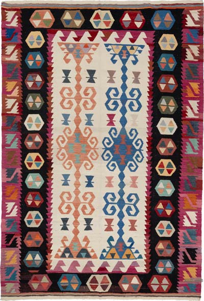 New Turkish Handwoven Kilim Rug - 6' 8" x 9' 11" (80" x 119")