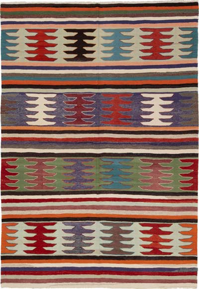 New Turkish Handwoven Kilim Rug - 6'  x 8' 8" (72" x 104")