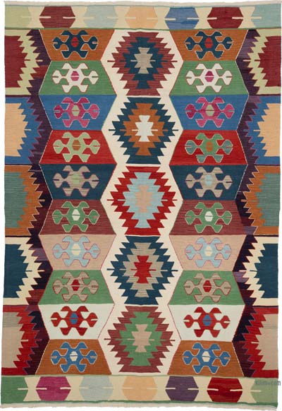 New Turkish Handwoven Kilim Rug - 6' 7" x 9' 8" (79" x 116")