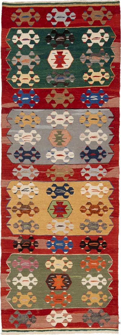 New Turkish Handwoven Kilim Runner - 3' 5" x 9' 8" (41" x 116")