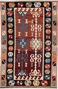 New Turkish Handwoven Kilim Rug - 6' 8" x 10' 2" (80" x 122")