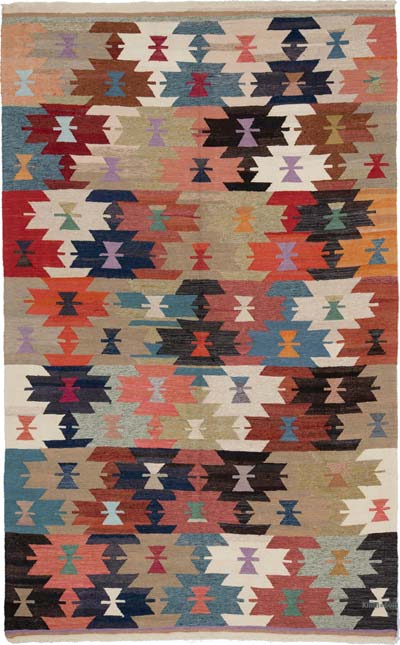 New Turkish Handwoven Kilim Rug - 6' 5" x 10' 4" (77" x 124")