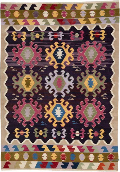 New Turkish Handwoven Kilim Rug - 6' 10" x 9' 9" (82" x 117")