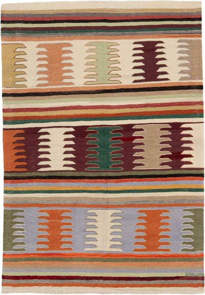 New Turkish Handwoven Kilim Rug - 4' 8" x 6' 9" (56" x 81")