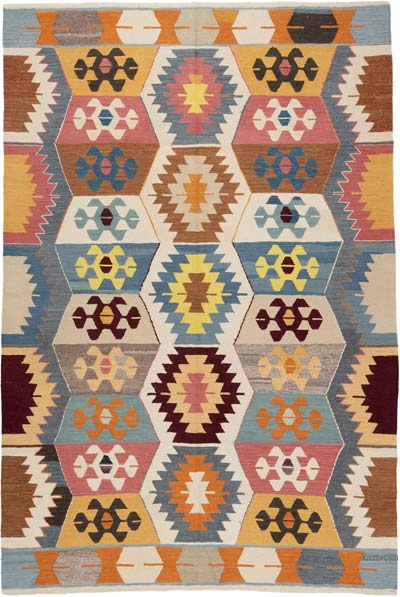 New Turkish Handwoven Kilim Rug - 6' 8" x 9' 10" (80" x 118")