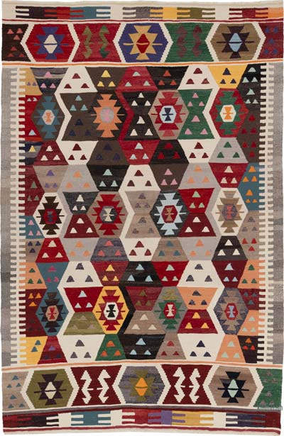 New Turkish Handwoven Kilim Rug - 6' 9" x 10' 3" (81" x 123")