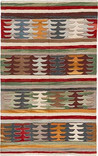 New Turkish Handwoven Kilim Rug - 6' 1" x 9' 7" (73" x 115")
